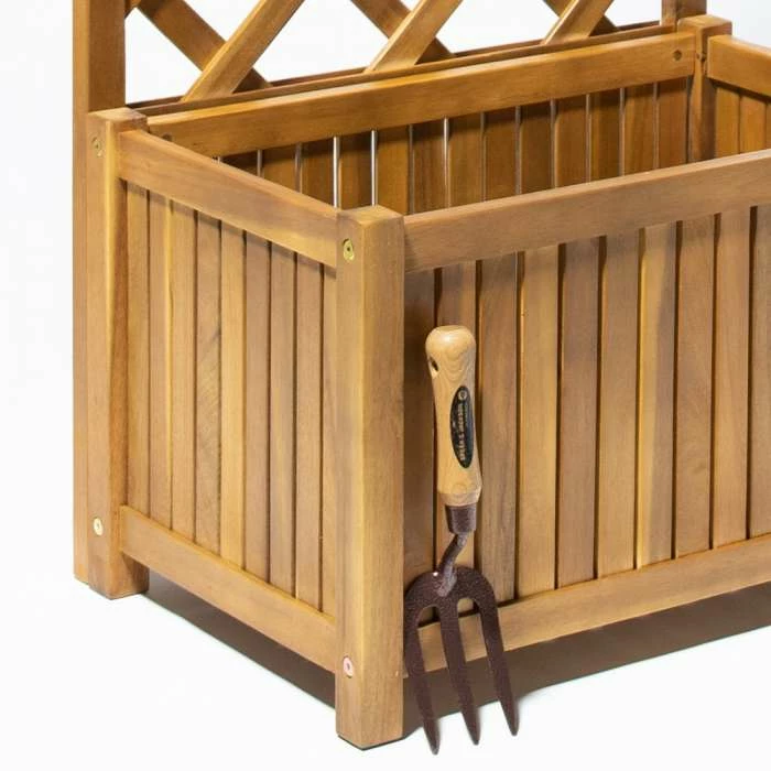80cm Trough With Trellis Hardwood Planter 5 80cm Trough With Trellis Hardwood Planter - Image 3
