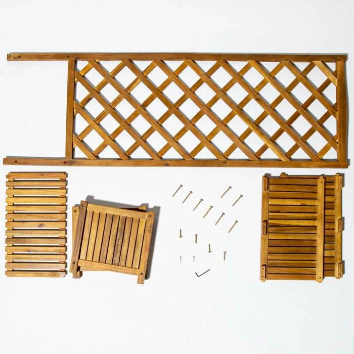 80cm Trough With Trellis Hardwood Planter 6 80cm Trough With Trellis Hardwood Planter - Image 4