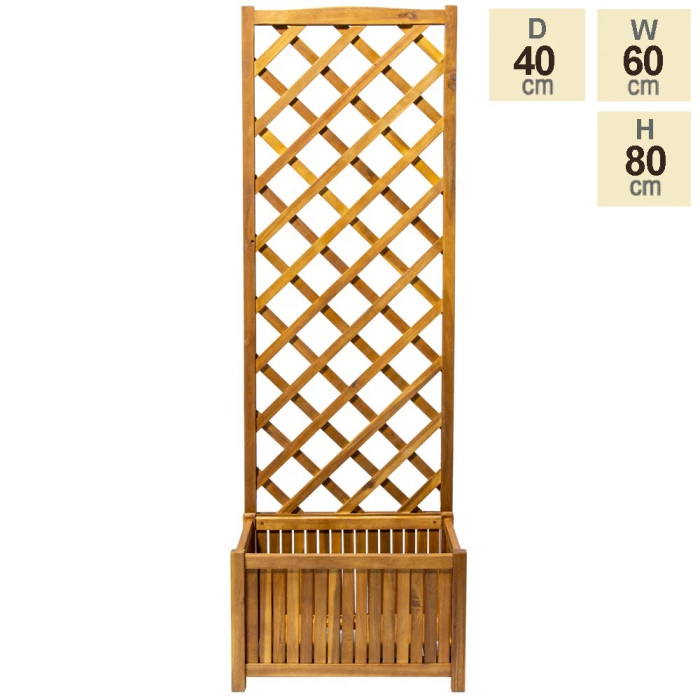 80cm Trough With Trellis Hardwood Planter 7 80cm Trough With Trellis Hardwood Planter - Image 5