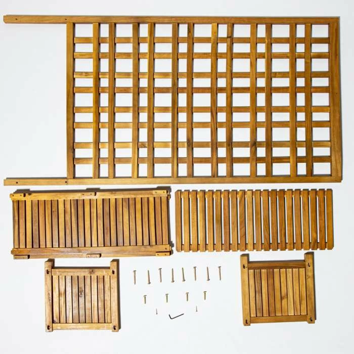 180cm Narrow Trough With Trellis Hardwood Planter 5 180cm Narrow Trough With Trellis Hardwood Planter - Image 3