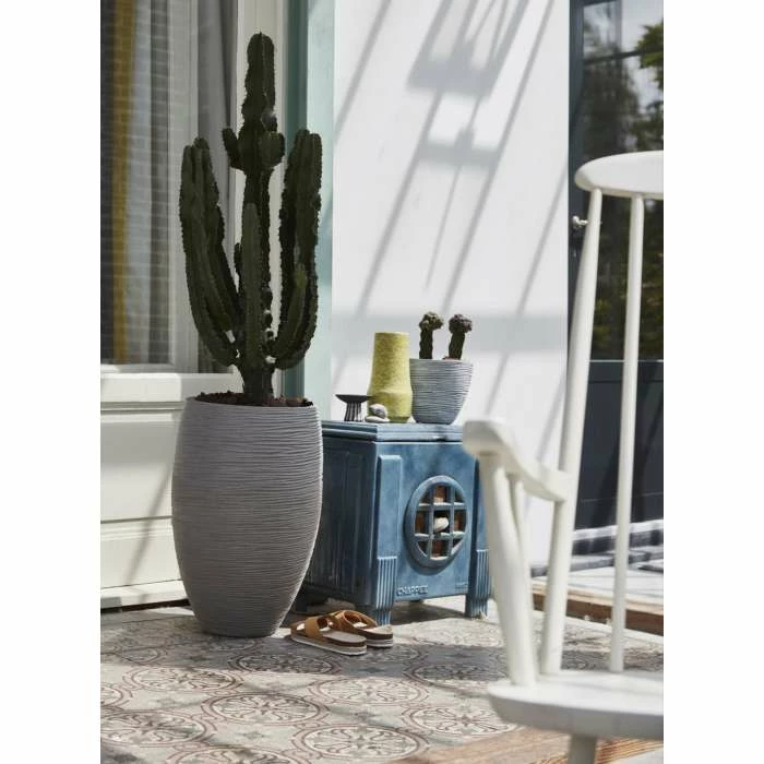 84cm Capi Nature Rib NL Elegant Deluxe Vase Planter in Grey 4 84cm Capi Nature Rib NL Elegant Deluxe Vase Planter in Grey - Image 2