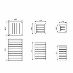 Set of 3 Wooden Contemporary Slatted Planters -Planters Outlet Store PP6089 add image 2 c3ee
