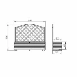 6ft Wooden Venice Trough and Trellis Planter -Planters Outlet Store PP6091 add image 3 6a34