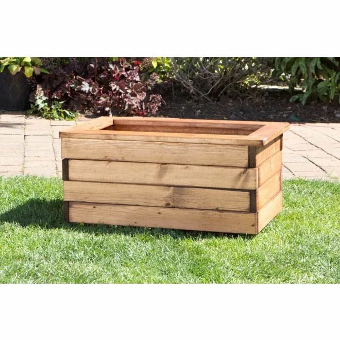 Charles Taylor Wooden Garden Set of 4 57cm x 31.5cm Trough Planters 4 Charles Taylor Wooden Garden Set of 4 57cm x 31.5cm Trough Planters - Image 2