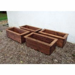 Charles Taylor Wooden Garden Set of 4 82cm x 31.5cm Trough Planters 7 Charles Taylor Wooden Garden Set of 4 82cm x 31.5cm Trough Planters -Planters Outlet Store PP6096 add image 1 3f94