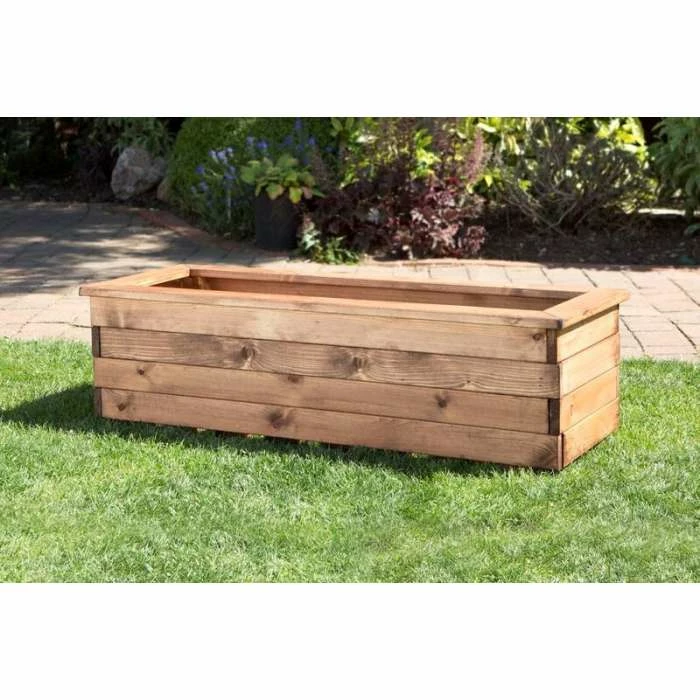 Charles Taylor Wooden Garden Set of 4 1.09m x 31.5cm Trough Planters 5 Charles Taylor Wooden Garden Set of 4 1.09m x 31.5cm Trough Planters - Image 3