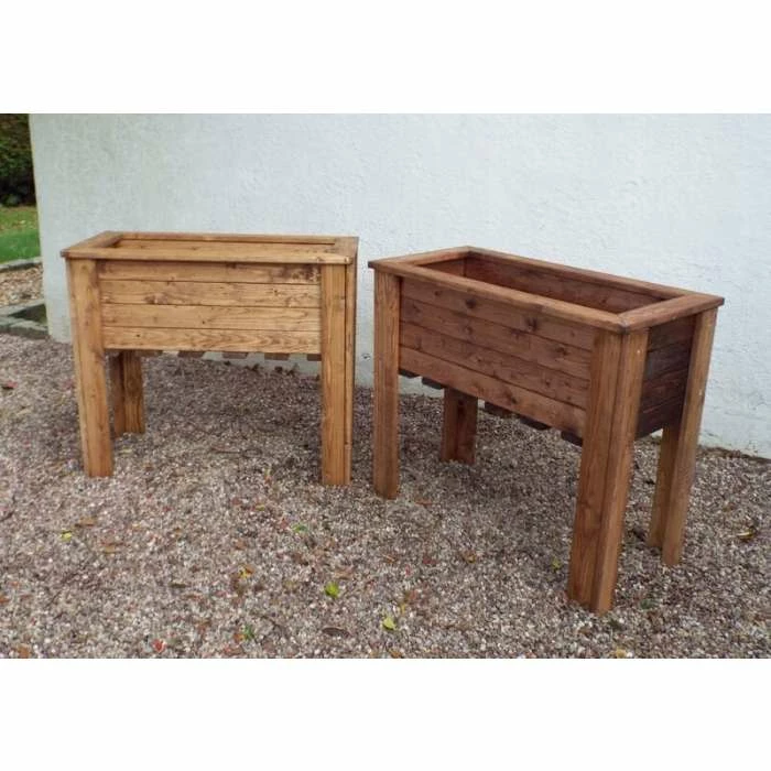 Charles Taylor Wooden Garden Set of 2 82cm x 72cm Raised Wiltshire Troughs 4 Charles Taylor Wooden Garden Set of 2 82cm x 72cm Raised Wiltshire Troughs - Image 2