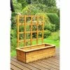 Charles Taylor Wooden Garden Set of 2 Kensington Troughs with Trellis