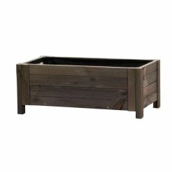 80cm Grey Wooden Trough Patio Planter -Planters Outlet Store PP8011 add image 3 9f8c