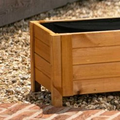 80cm Natural Wooden Trough Patio Planter -Planters Outlet Store PP8012 add image 2 504e