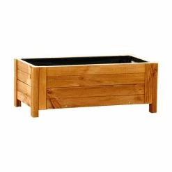 80cm Natural Wooden Trough Patio Planter -Planters Outlet Store PP8012 add image 3 de46