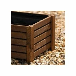 38cm Brown Wooden Cube Patio Planter 11 38cm Brown Wooden Cube Patio Planter -Planters Outlet Store PP8013 add image 2 c617