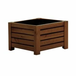 38cm Brown Wooden Cube Patio Planter 12 38cm Brown Wooden Cube Patio Planter -Planters Outlet Store PP8013 add image 3 dec9
