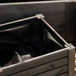 38cm Grey Wooden Cube Patio Planter 13 38cm Grey Wooden Cube Patio Planter -Planters Outlet Store PP8014 add image 4 0937