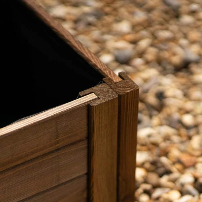 40cm Brown Wooden Cube Patio Planter 5 40cm Brown Wooden Cube Patio Planter - Image 3