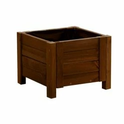 40cm Brown Wooden Cube Patio Planter 12 40cm Brown Wooden Cube Patio Planter -Planters Outlet Store PP8016 add image 3 430f
