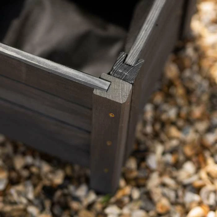 40cm Grey Wooden Cube Patio Planter 5 40cm Grey Wooden Cube Patio Planter - Image 3