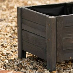 40cm Grey Wooden Cube Patio Planter 11 40cm Grey Wooden Cube Patio Planter -Planters Outlet Store PP8017 add image 2 3ff7