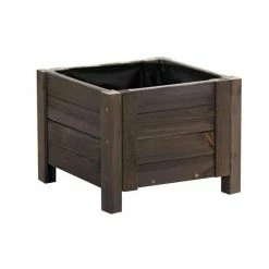 40cm Grey Wooden Cube Patio Planter 12 40cm Grey Wooden Cube Patio Planter -Planters Outlet Store PP8017 add image 3 90b8
