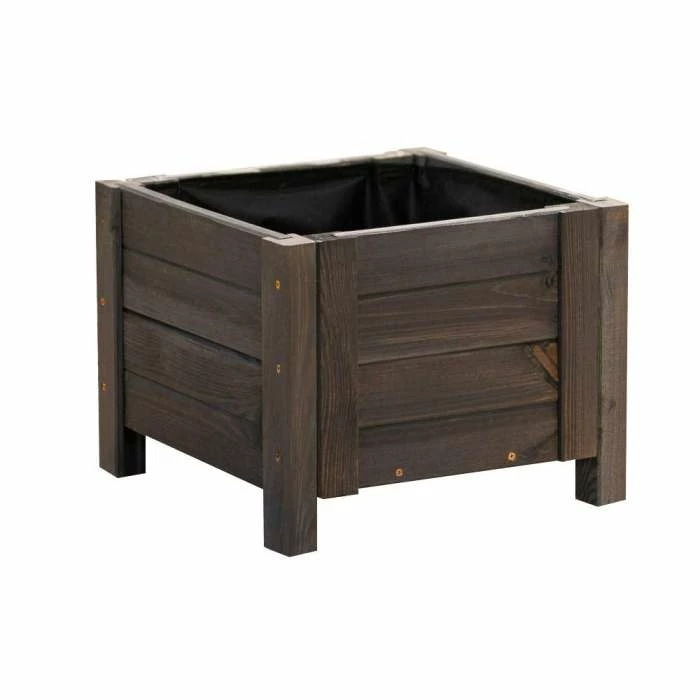 40cm Grey Wooden Cube Patio Planter 7 40cm Grey Wooden Cube Patio Planter - Image 5