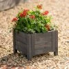 40cm Grey Wooden Cube Patio Planter 2 40cm Grey Wooden Cube Patio Planter -Planters Outlet Store PP8017 main image 74d9